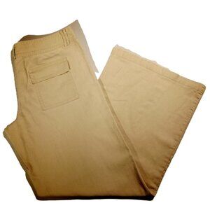 Tan Linen Blend Beach Pants  sz 13  Tracy Evans  Wide Leg  Pockets  Summer  GUC